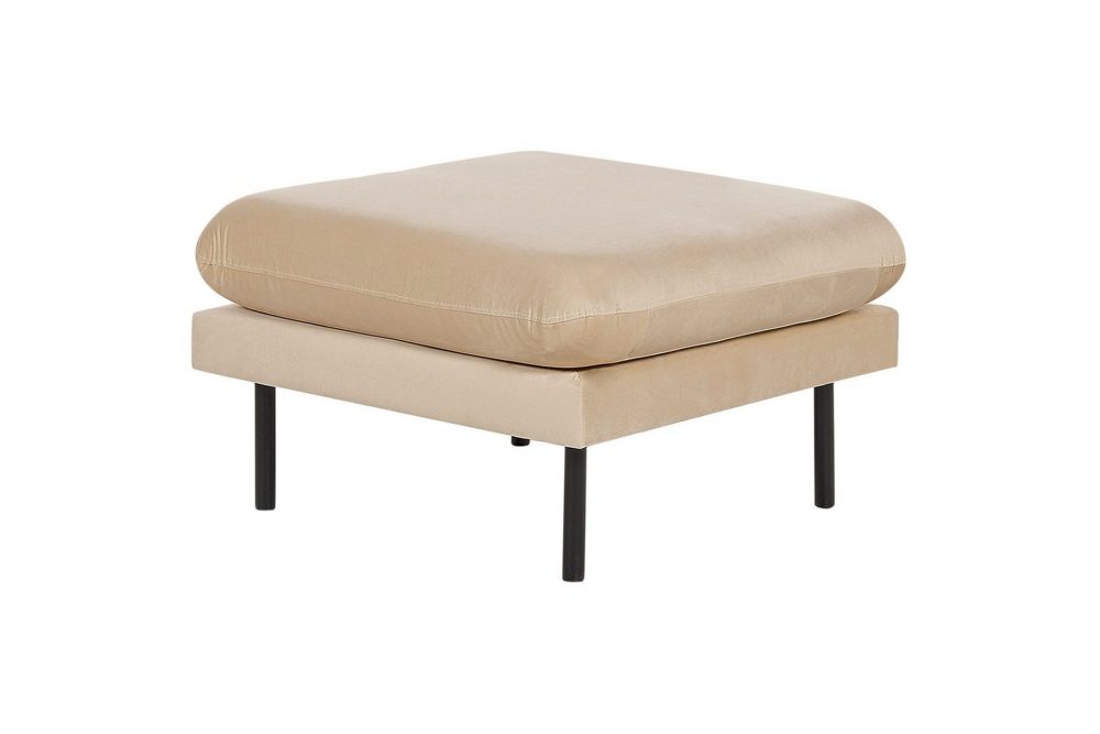 Fotpall Vinterbro Beige/svart, Sammet