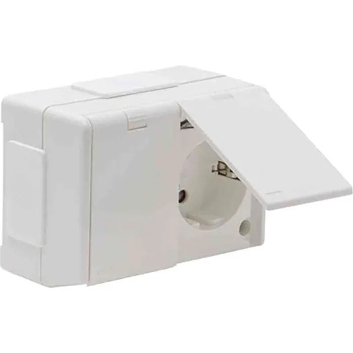 Elko 4044262213 Vägguttag kapslad, 2-vägs med lock