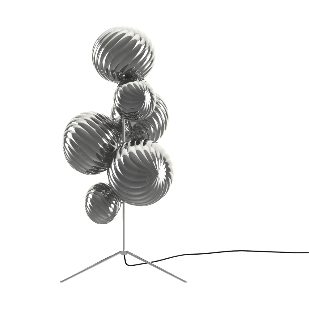 Whirl chandelier golvlampa, Silver