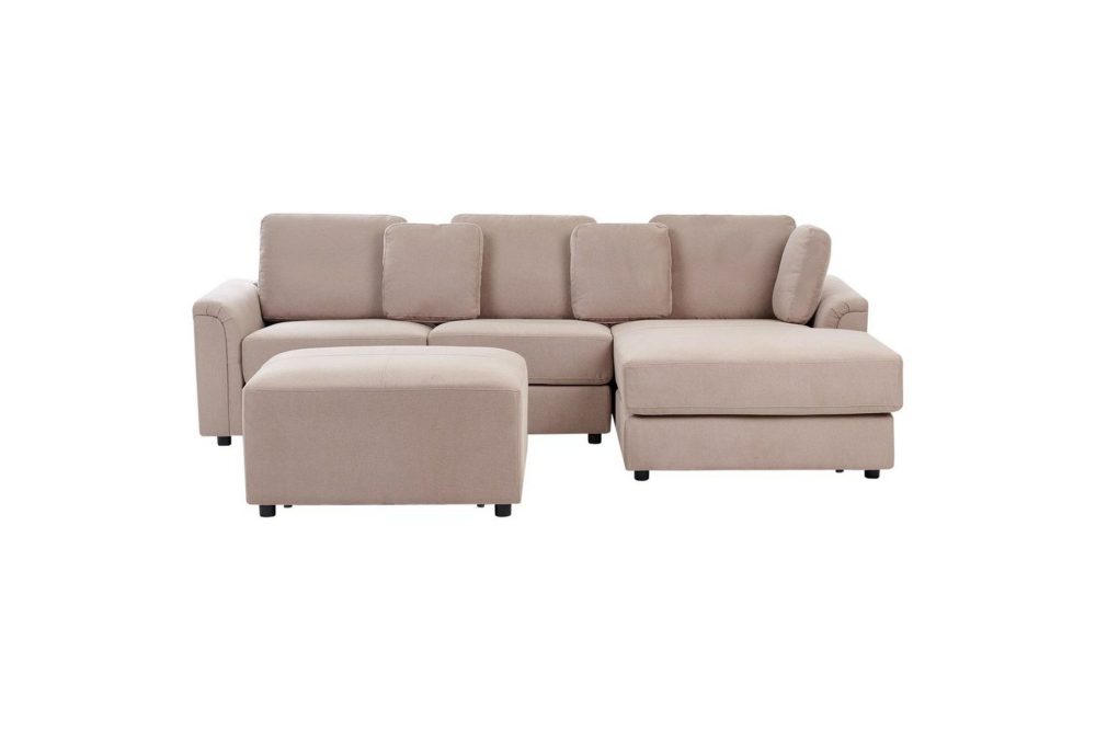 4-sitssoffa Kohlo Taupe/svart, Vänstervänd