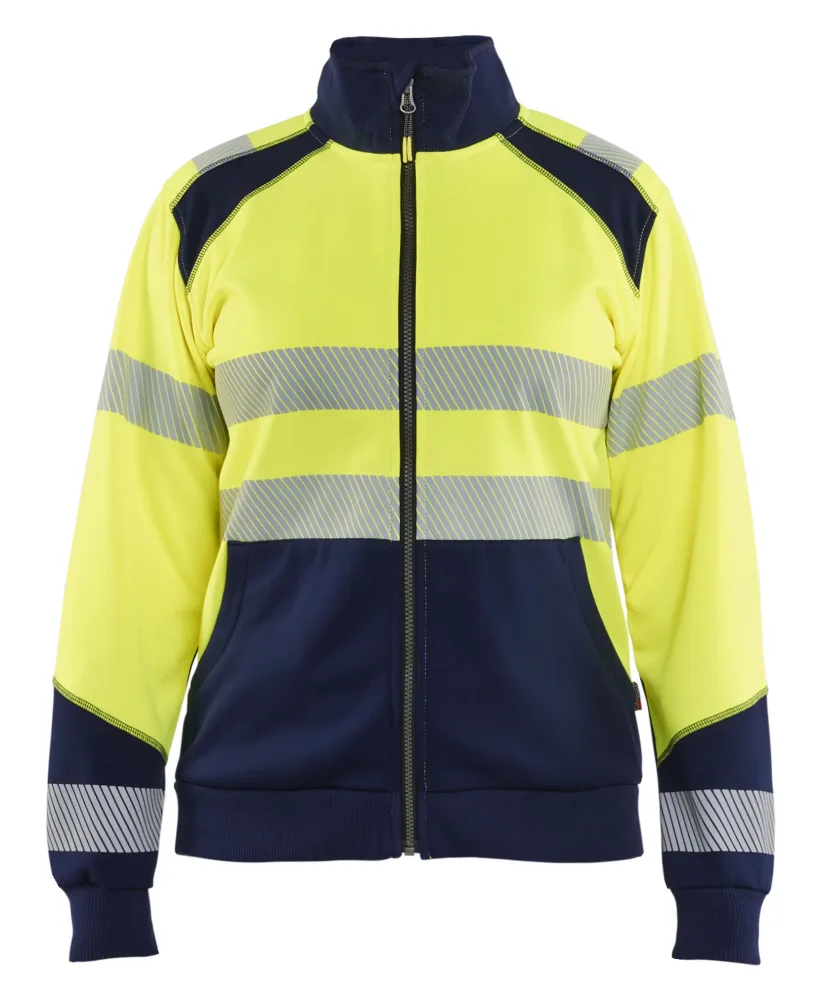 Blåkläder 350825283389S Tröja varsel, gul/marinblå, helzip S