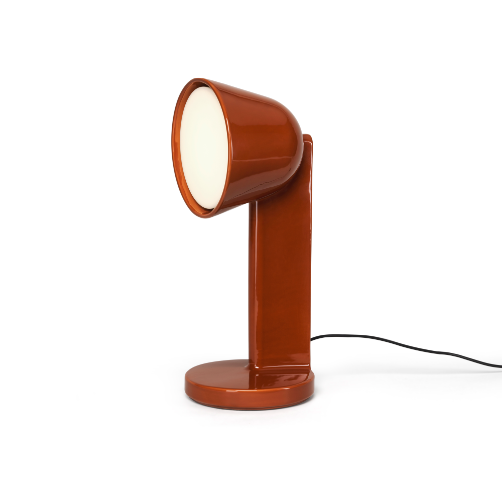 Céramique Side bordslampa, Rust red