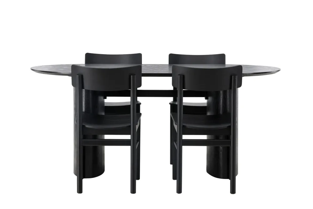 Isolde Matgrupp 180 cm Oval med 4 Montros stolar