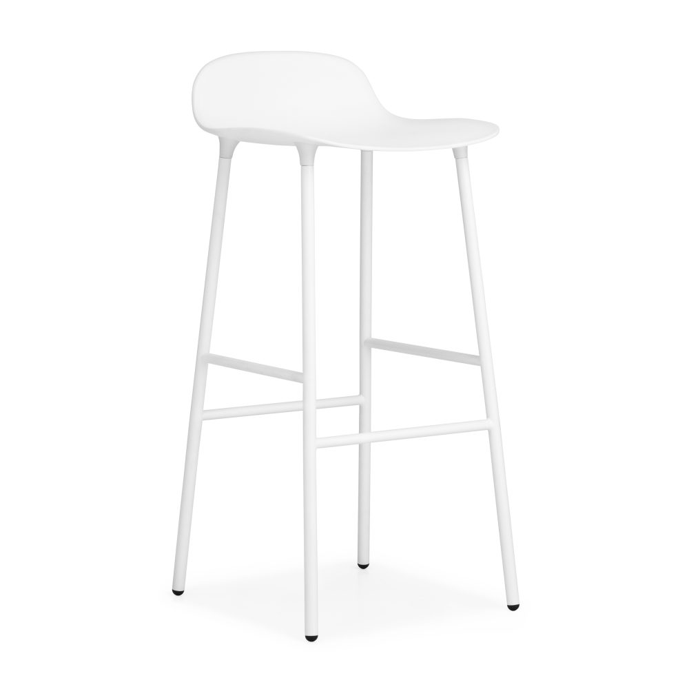 Form barstol metallben 75 cm, vit