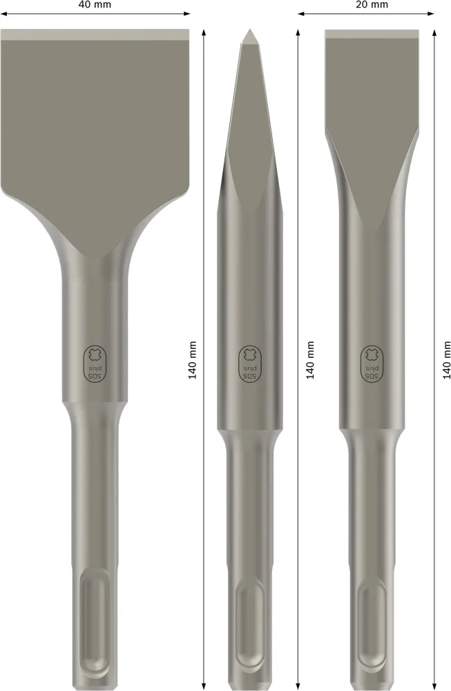 Bosch 3165140610681 Mejselset 140 mm,3-pack