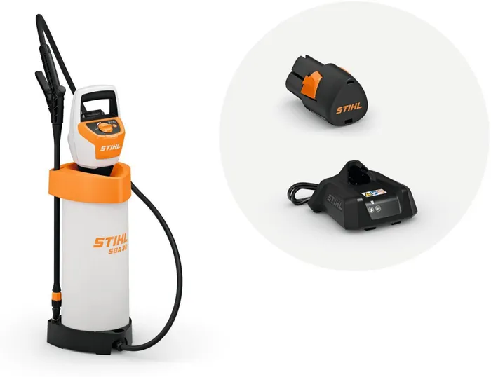 Ryggspruta Batteridriven STIHL SGA 30 med AS 2-batteri och AL 1-laddare