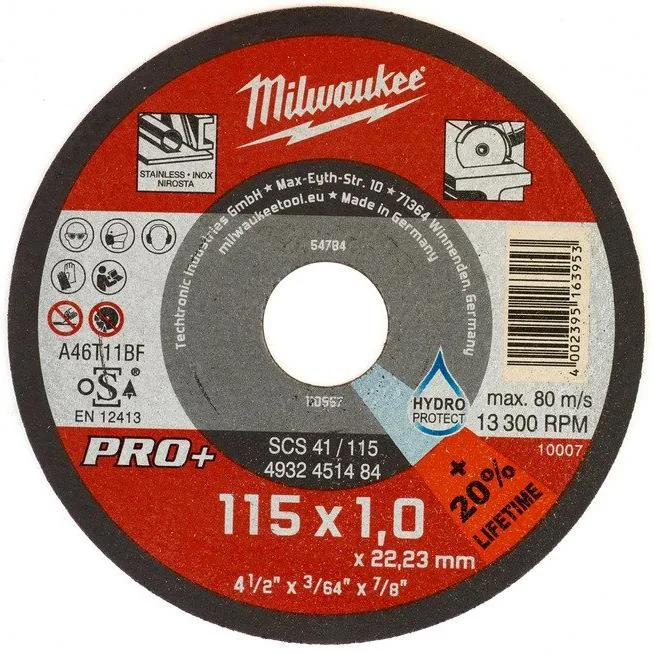 Milwaukee SCS 41 PRO+ Kapskiva 115x1,5 mm
