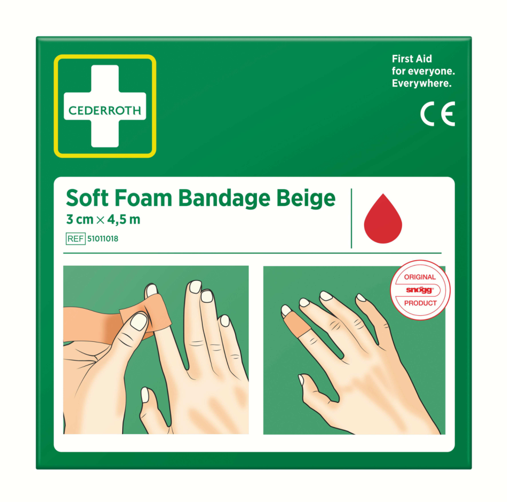 BANDAGE SOFT FOAM BEIGE 3CM 4,5M