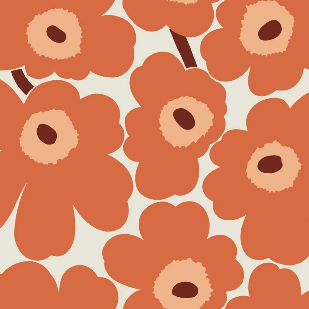 Marimekko 6 Unikko 25101 Orange Tapet - Midbec | Stuvbutiken