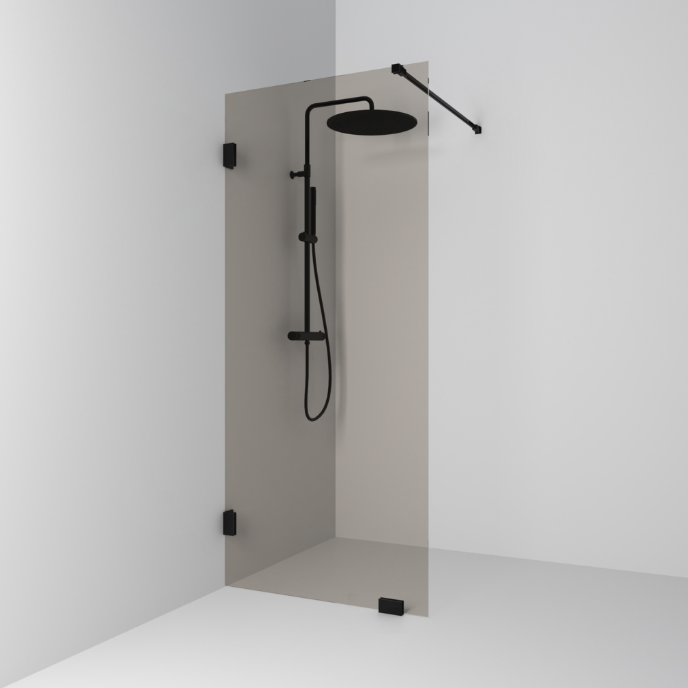 SKÄRMVÄGG SVEDBERGS 180GR FAST SVART MAT BRONSGLAS 98X200X0,8CM