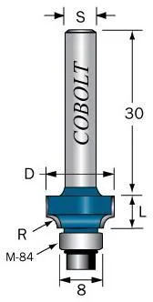 Cobolt 117-010 Avrundningsfräs R=1 / D=10