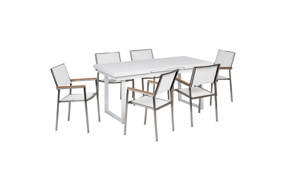 Matsalsset Valcanetto/Grosseto Vit/Silver, 6-Sits