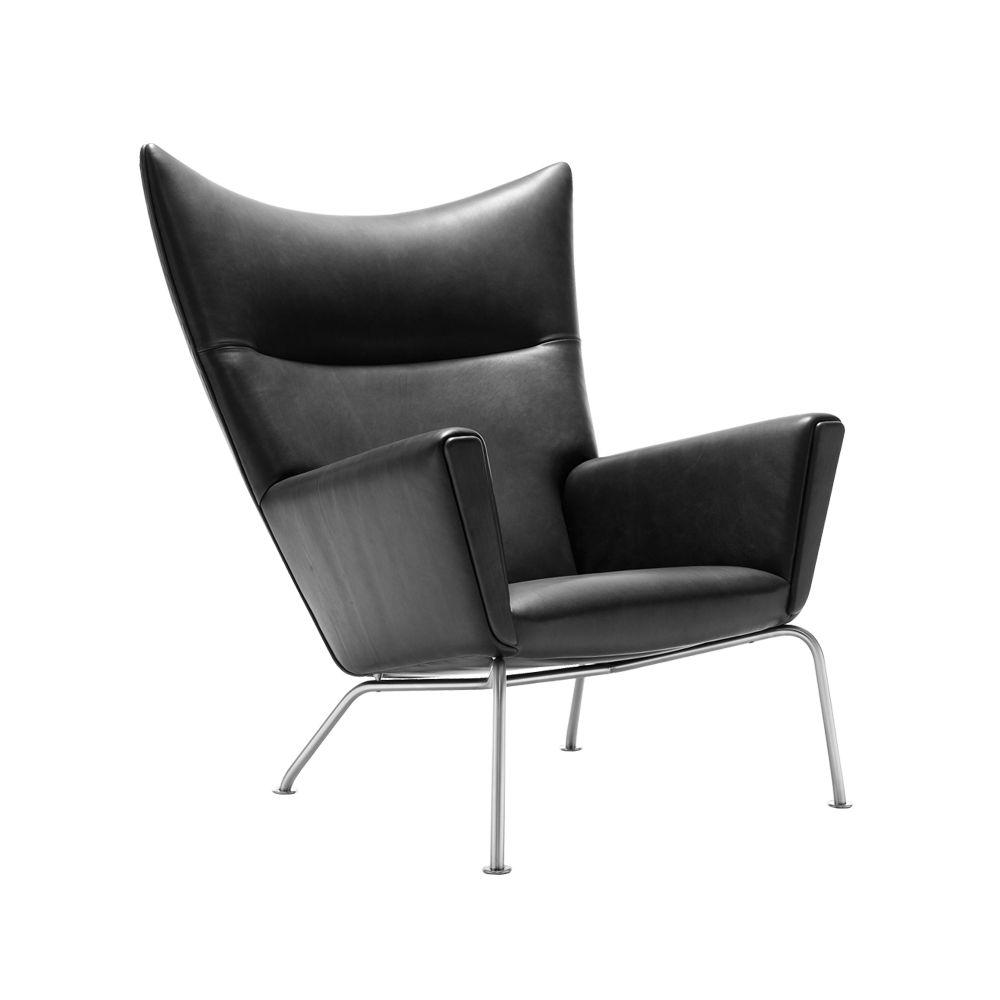 CH445 Wing Chair fåtölj, Thor 301-rostfria stålben