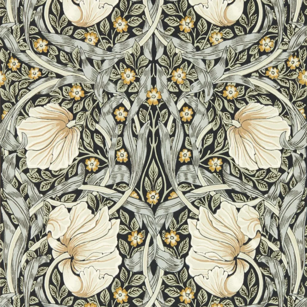 Morris and Friends Pimpernel Ink/sage Mfrw217362 Tapet | Stuvbutiken