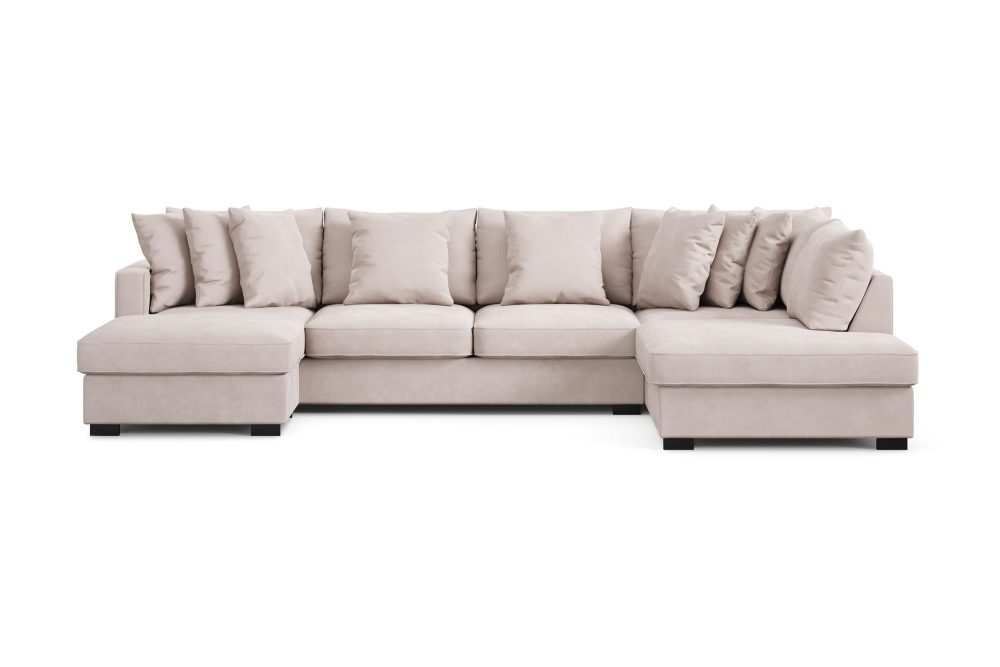 Rossita 5-sits Högervänd U-formad Djup Soffa med Divan och Schäslong i Sammet