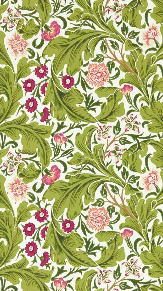 Morris & Co - Leicester Sour Green/Plum Bedford Park Wallpapers