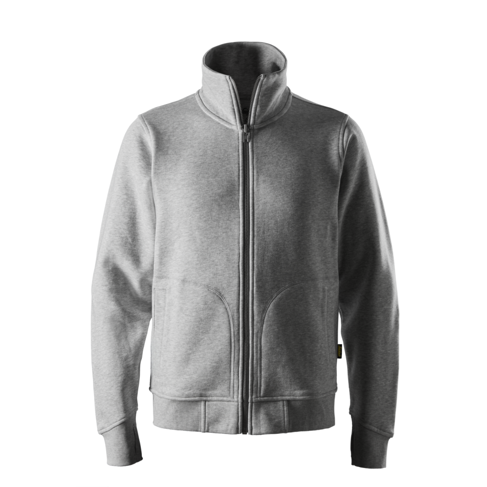 SWEATSHIRTJACKA TJOCK GRÅ MELERAD STL 4XL