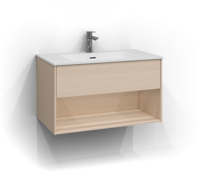 TVÄTTSTÄLLSSKÅP SVEDBERGS EPOS PLAN VIT ASK 1LÅD ÖPPEN 80X45,3X45CM