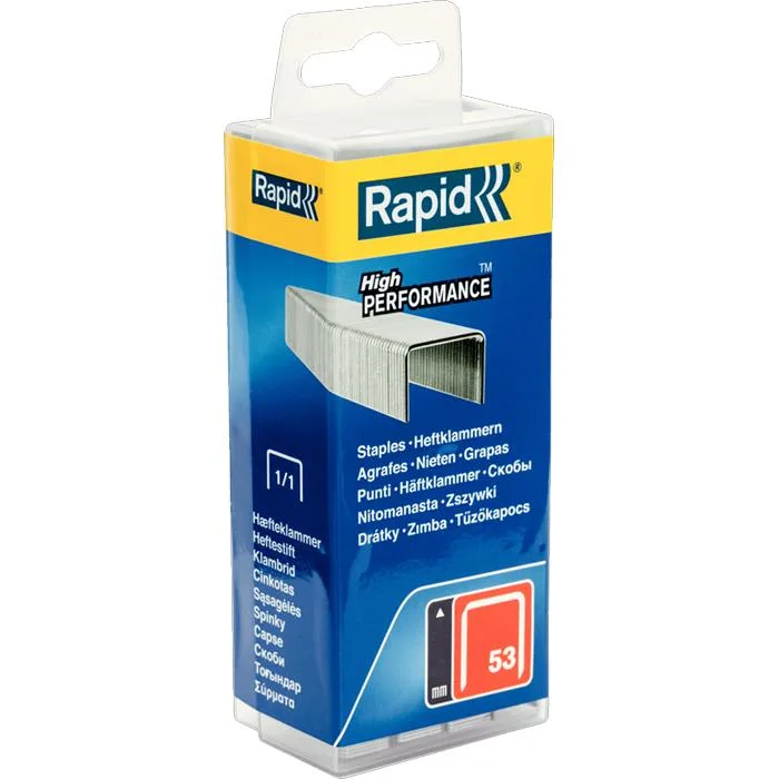 Rapid Nr 53 Fintrådsklammer galvaniserad 10 mm, 5000-pack