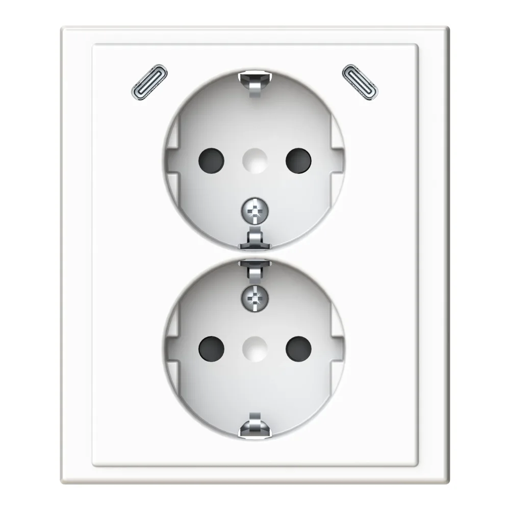 ABB Impressivo 302EUJ2USBC-84 Vägguttag 2-vägs, 2 x USB-C Vit