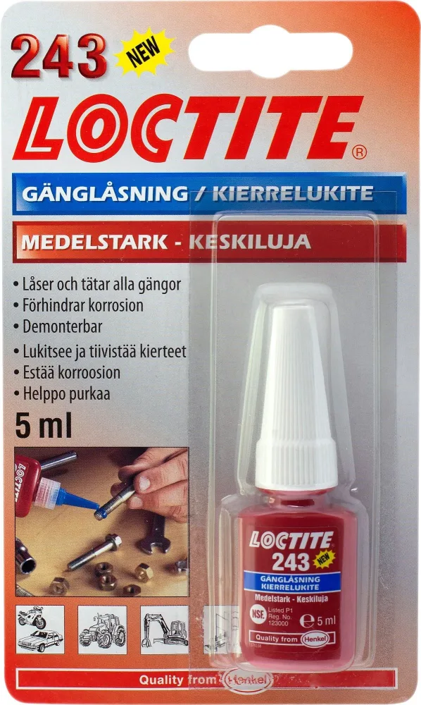 Loctite 243 Gänglåsning medelhög styrka 50 ml