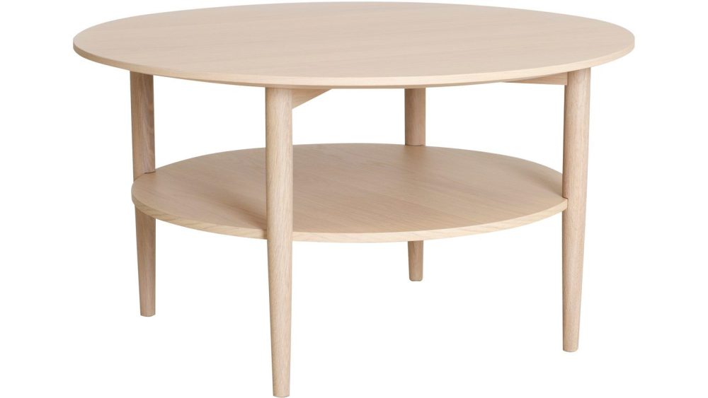 Soffbord Ravik med Hylla Ø90 cm
