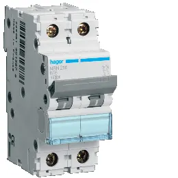 Hager MBN225 Dvärgbrytare 2-pol, 6kA, B-karakteristik 25A
