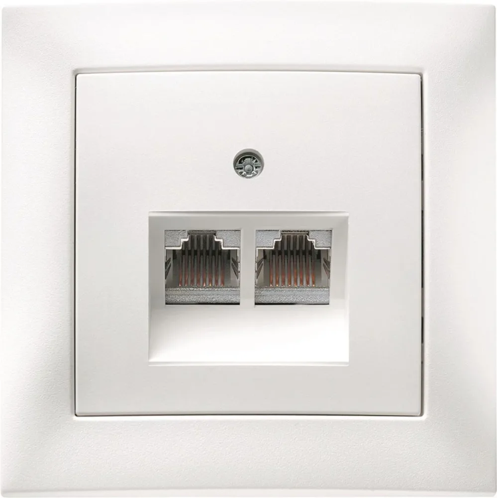 Hager 6345551606 Datauttag 2 x RJ45, komplett Antracit