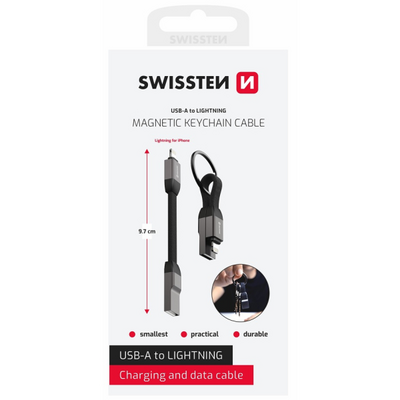 LADDKABEL MAGNETIC KEYCHAIN USB/LIGHTNING 9,7CM