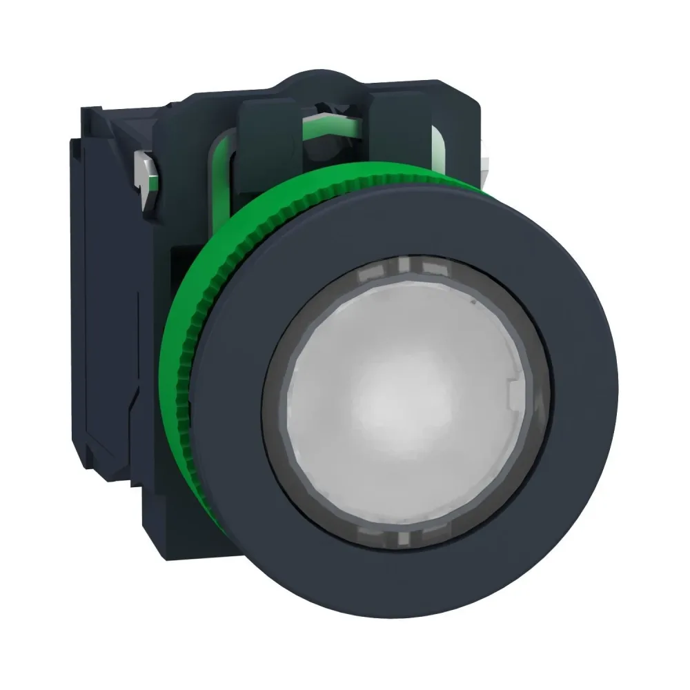 Schneider Electric XB5FW31M5 Tryckknapp Vit, 230-240 V, AC, 1xNO+1xNC