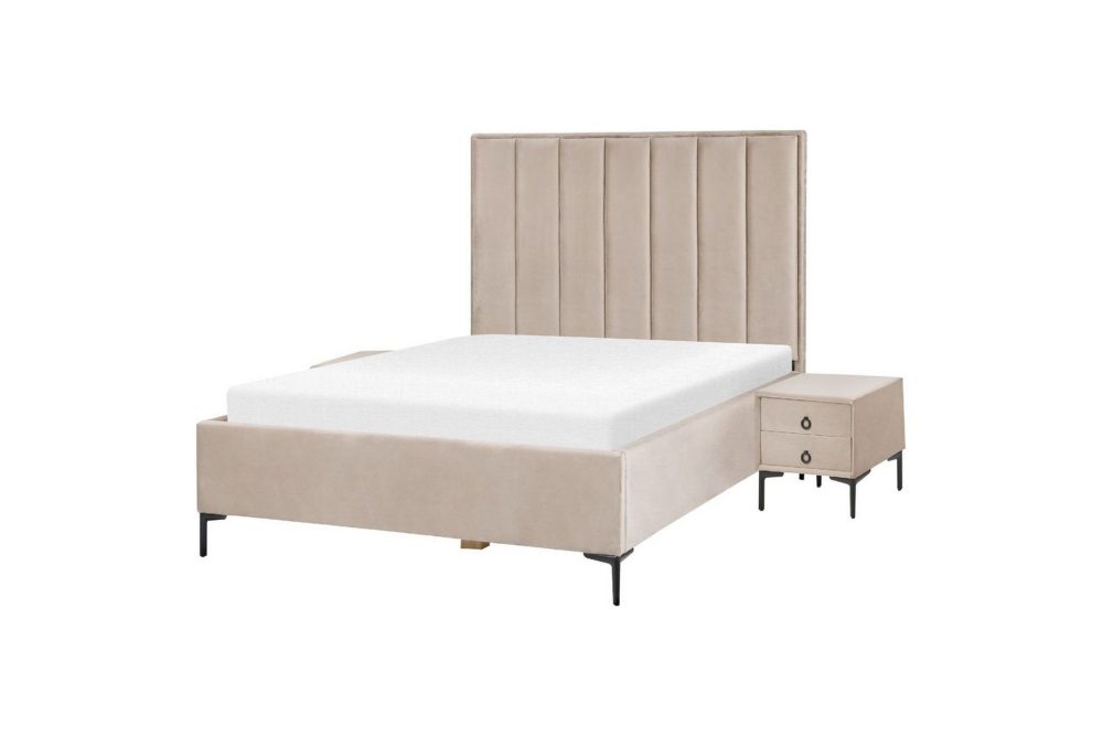 Sovrumsset Sezanne Grå/Beige/Svart, 140x200 cm, Sammet