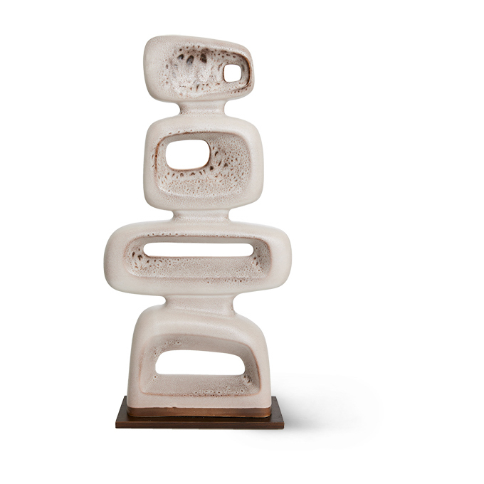 Ceramic sculpture 57 cm, Reactive brown