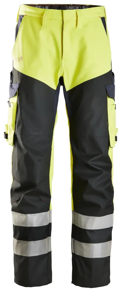 Snickers Workwear 6365 ProtecWork Arbetsbyxa varsel, gul/marinblå D120