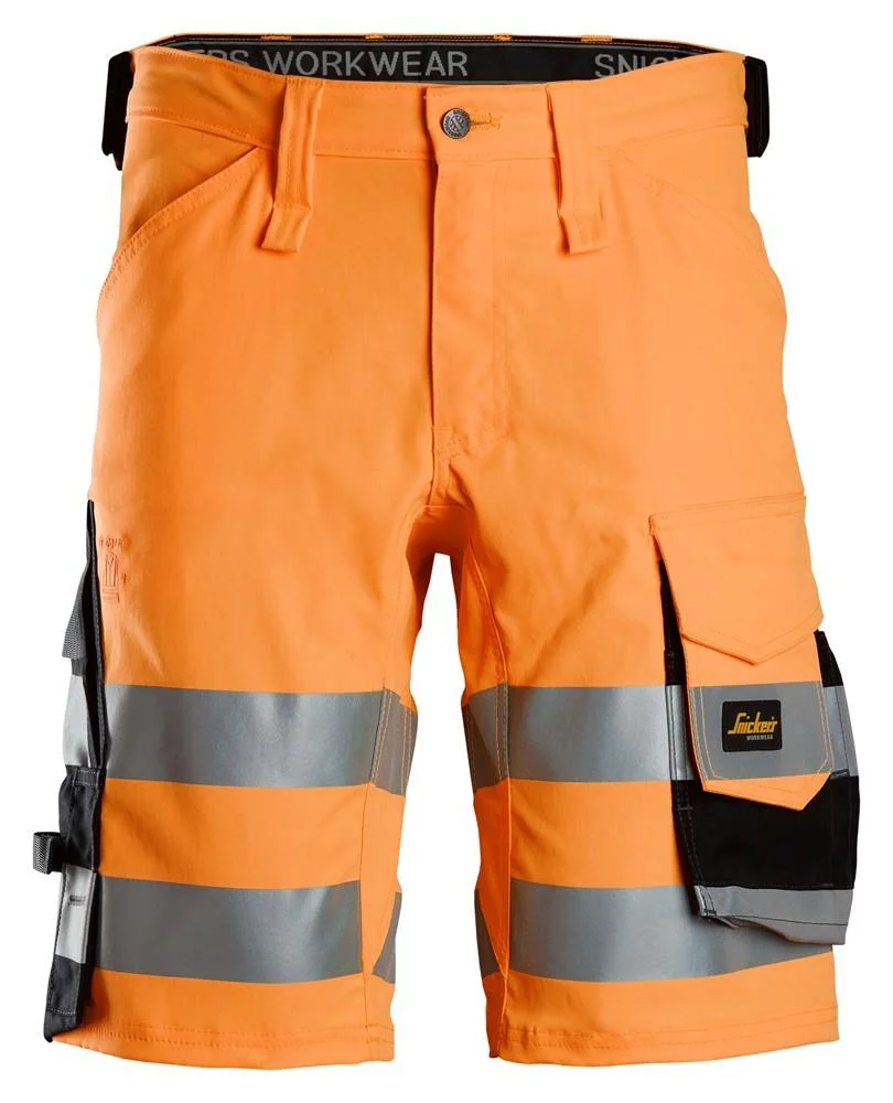 Snickers Workwear 6136 Shorts varsel, orange/svart 62