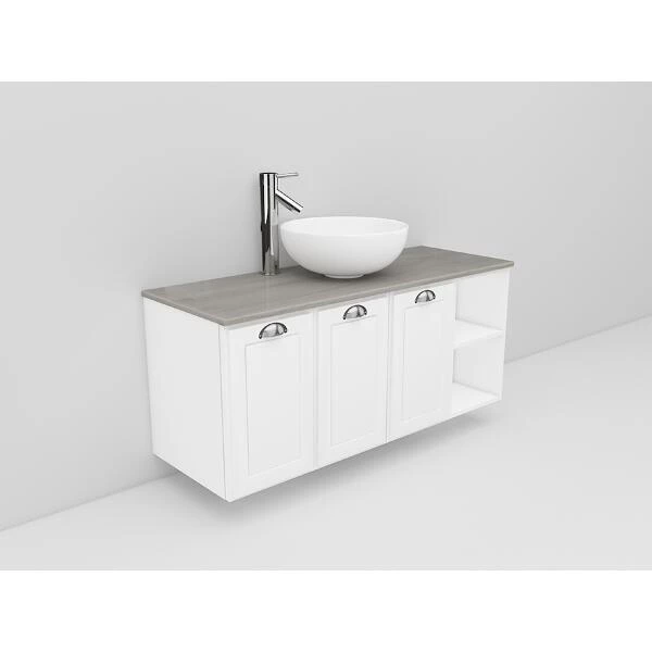 Badrumsmöbel Flexline Modell 133 120cm, Vit, Fasad Ram | Stuvbutiken - Bild 2