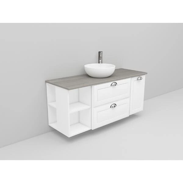 Badrumsmöbel Flexline Modell 173 120cm, Vit, Fasad Ram | Stuvbutiken