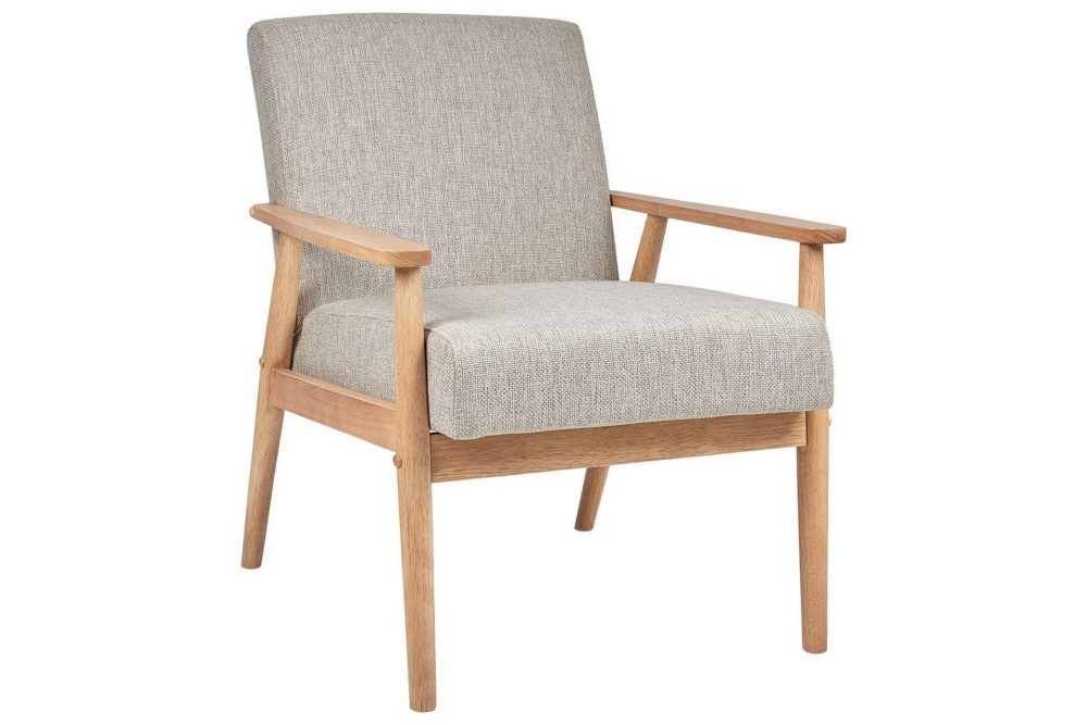 Fåtölj Esrum Grå/ljust trä, Polyester