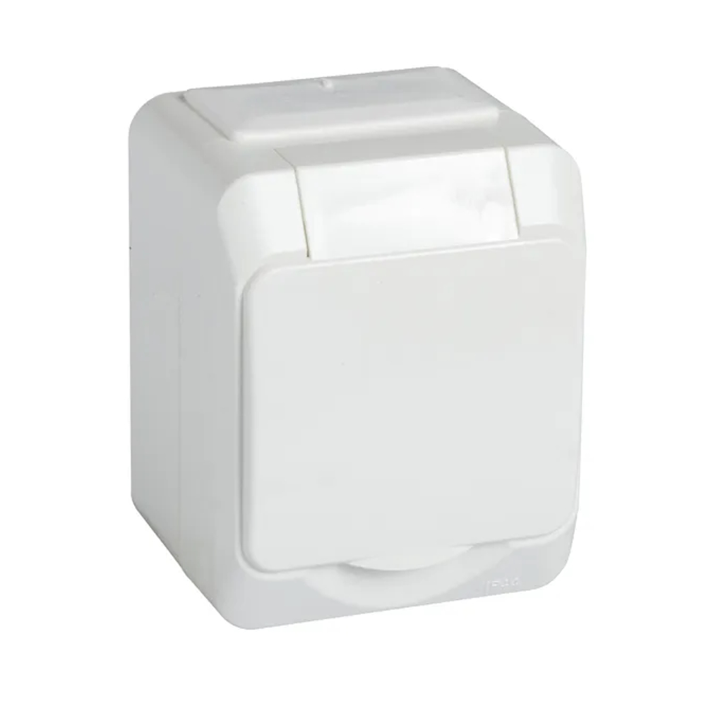 Vägguttag Aqua Stark Enkel 1-Fas 16A 250V IP44 Vit Schneider Electric